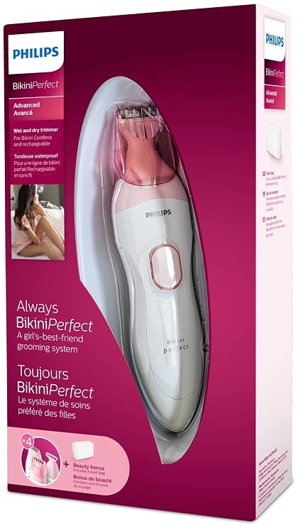 Philips Beauty BikiniPerfect Advanced Women's Trimmer Kit for Bikini Line, Rechargeable Wet & Dry use, 3 attachments HP6376/61