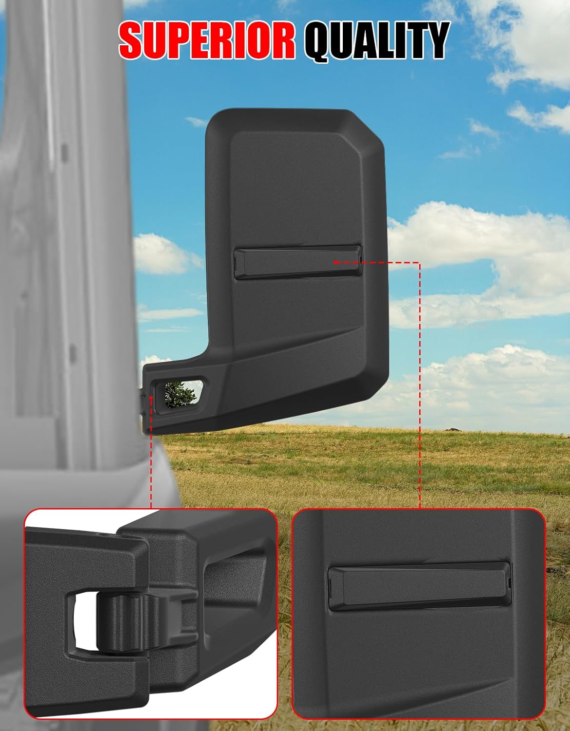 Adjustable Side Mirrors for Can Am Defender, UTV Rear View Mirror Clear Wider Foldable Mirrors Compatible with Can-Am Defender/Defender Max HD5 HD7 HD8 HD9 HD10 2016-2025 Accessories, 2PCS