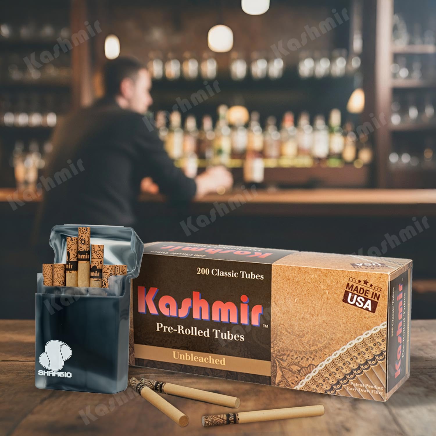 Kashmir Cigarette Tubes Unbleached – 1000 Count (200 CT x 5 Boxes) King Size – Tubes King Size 84mm – Smooth Draw, Clean Burn, No Tearing Fits Most injector Machines – USA Made