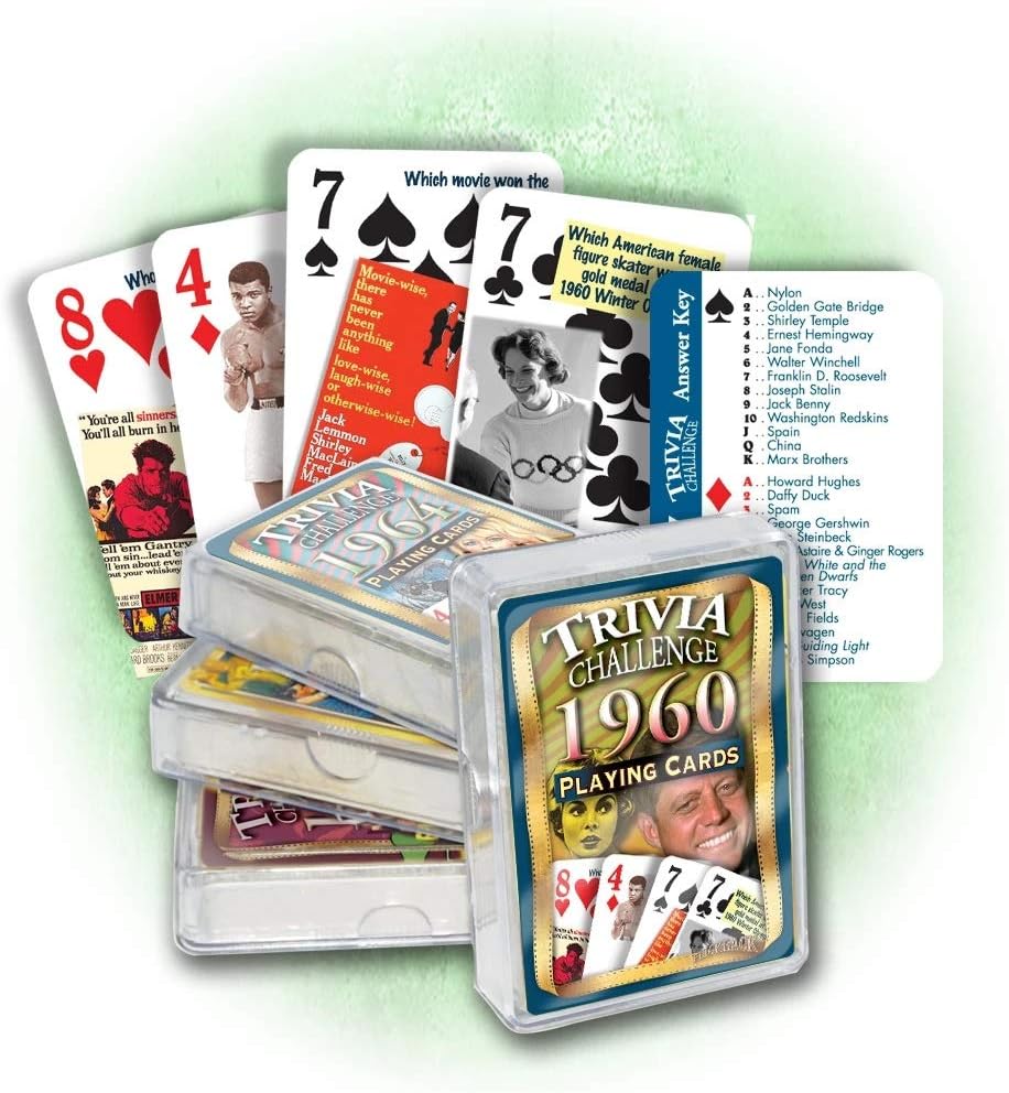 Flickback 1960 Trivia Playing Cards Birthday or Anniversary