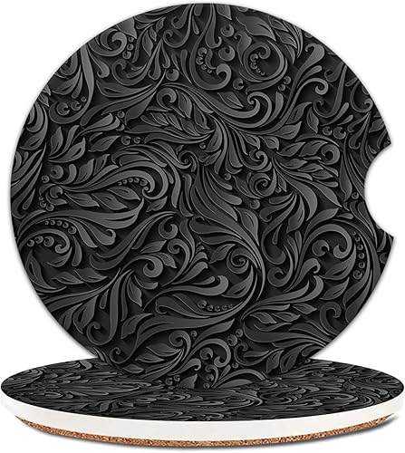 Miniatura 7 de COYEUX Posavasos absorbente para automóvil, paquete de 2, divertidos accesorios para automóvil, 2.56 pulgadas, bonitos posavasos para automóvil con