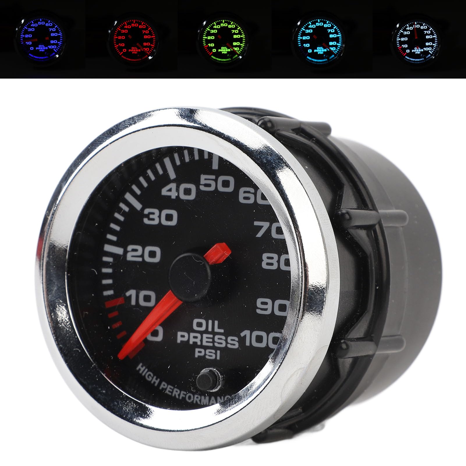 Manometro Olio, 52mm 0-100 PSI Misuratore di Pressione Olio Motore con Motore Passo-Passo per Monitoraggio Cruscotto Yacht RV Auto 12V