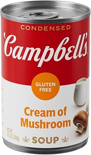 Campbell's Condensed Gluten Free Cream of Mushroom Soup, 10.5 oz Can - Vegetarian Recipe Essential