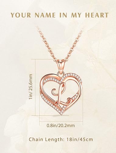 Miniatura 7 de INFUSEU Collares únicos con iniciales para mujeres y niñas, joyería con letras de corazón pequeño, regalos personalizados significativos