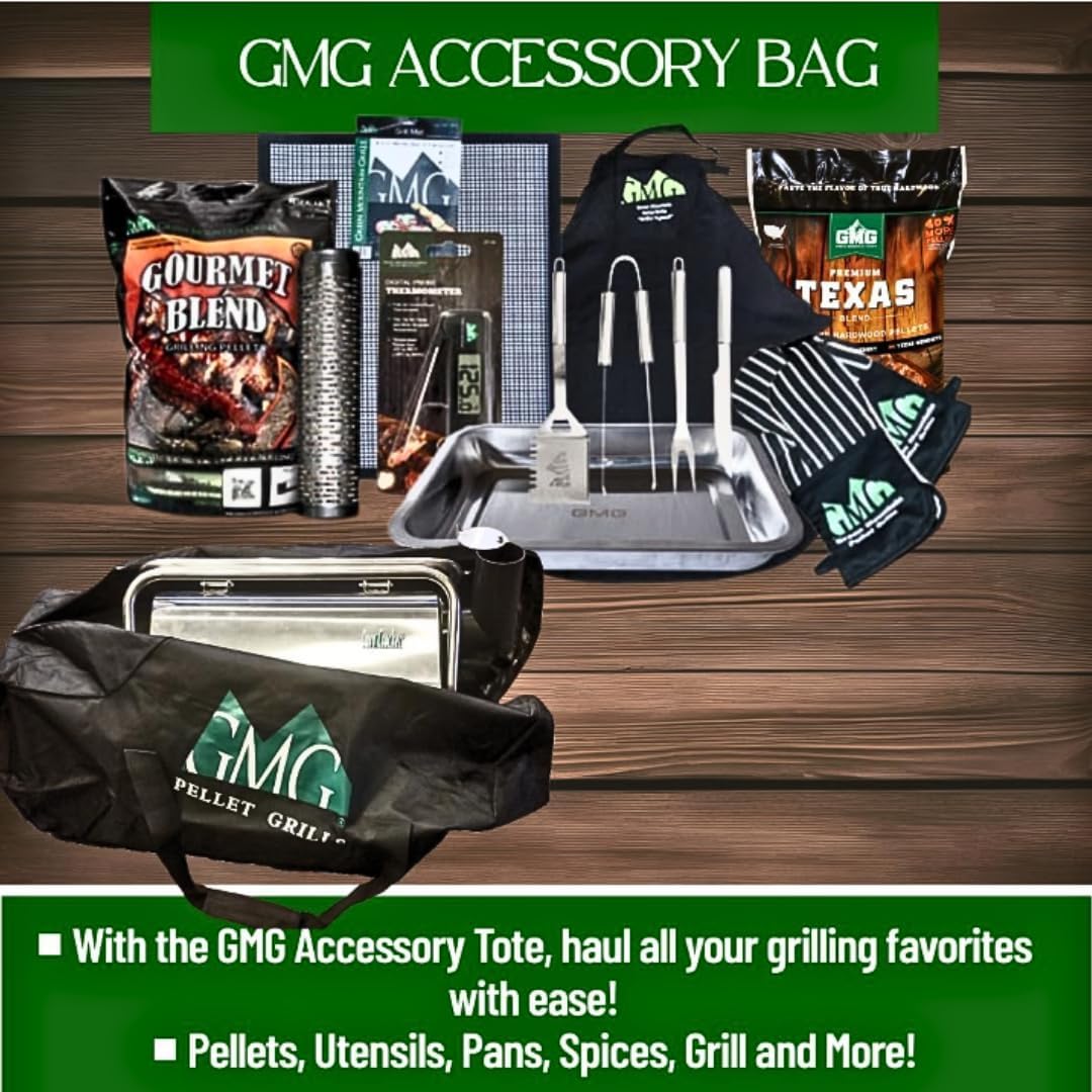 Green Mountain Grills Apple Blend Pellets and Tote Bag Combo -Apple Wood, American Hickory, Red Oak Blend