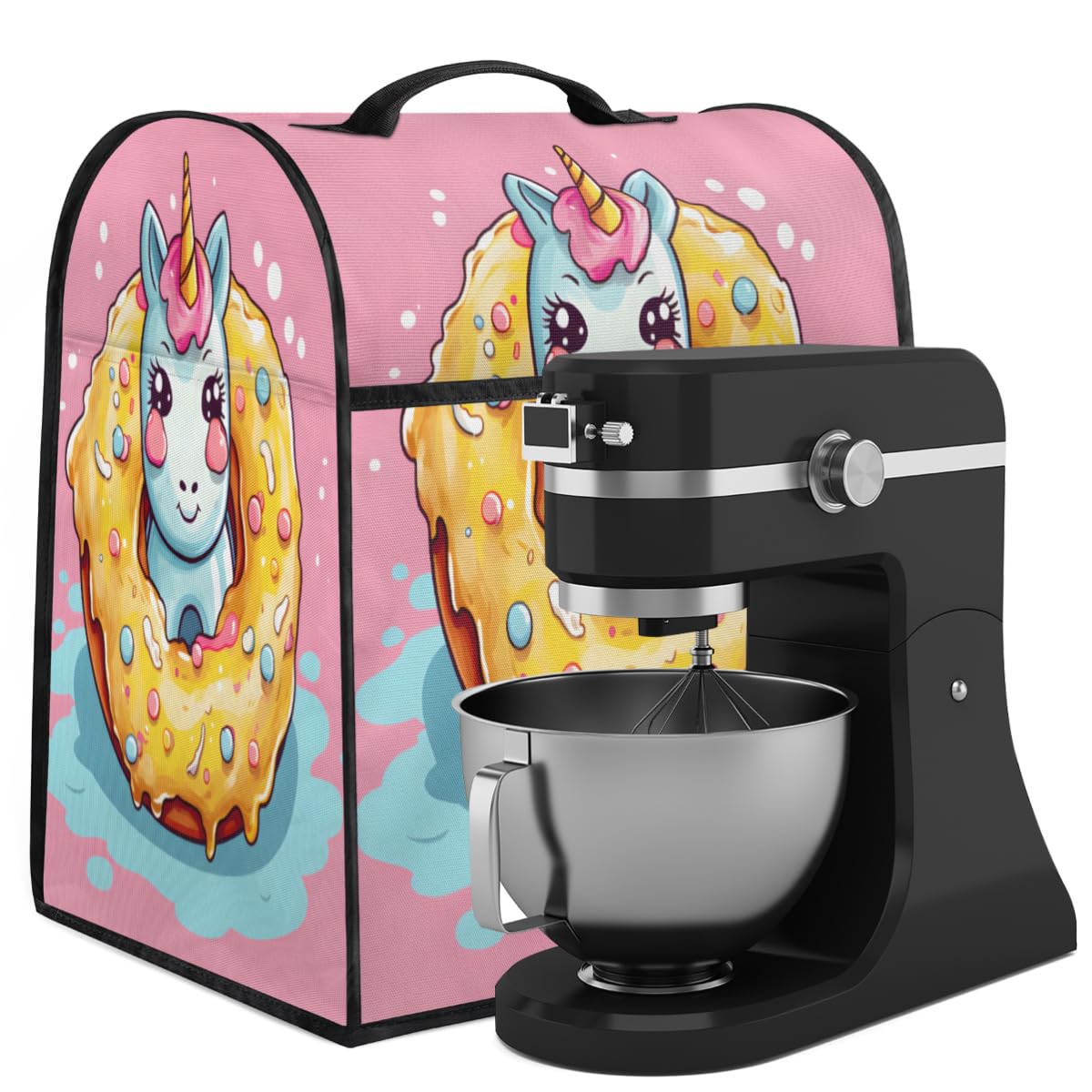 Coffee Maker Cover Donut Unicorn Kitchen Appliance Covers Small Appliance Covers Blender Cover Juicer Cover Dust Covers for Kitchen Appliances with Top Handle and Pockets,Washable,B963