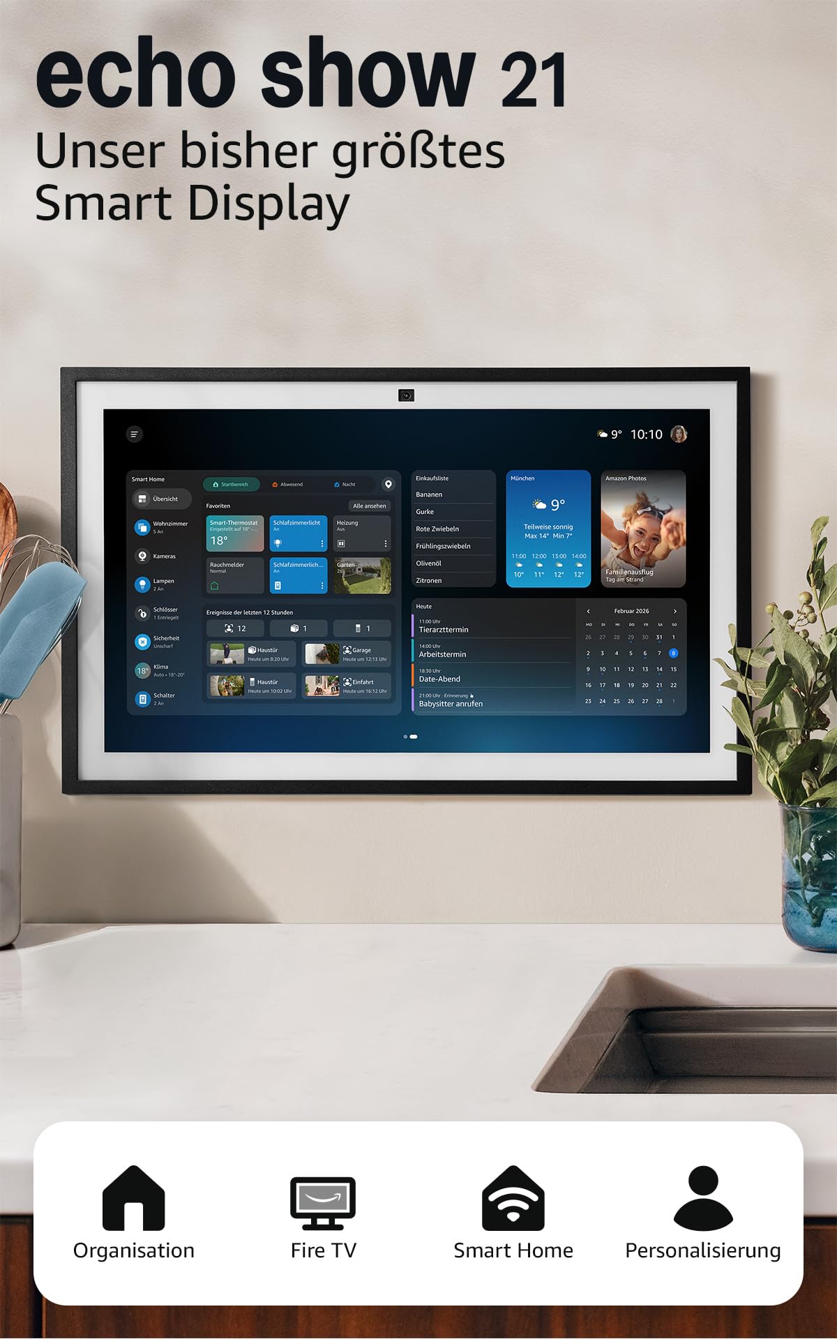 Amazon Echo Show 21 (neueste generation) | Beeindruckendes 21-Zoll-Smart-Display mit integriertem Fire TV, kraftvollem Klang… – Ansicht 2