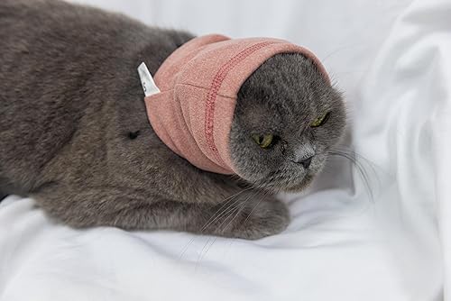 Vista 136 de Cat Head Cover Noise Protection When it Grooming Hematoma Ear Wrap for Cats Wine+Purple S