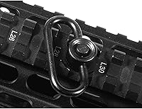 Vista 4 de UTG Standard Duty Pulsador QD Sling Swivel, 1.25" Loop Negro