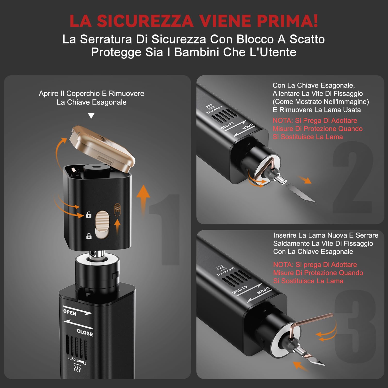 Coltello a ultrasuoni, coltello portatile a ultrasuoni da 40 kHz, utensile da taglio sonico ad alta precisione per stampa 3D post-elaborazione e taglio multimateriale (plastica, PVC, pelle