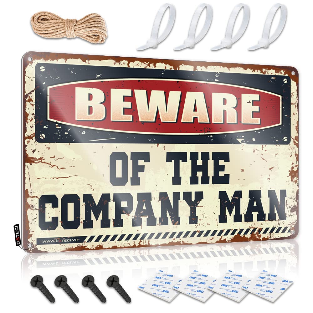Bar Tin Signs Vintage Beware Of The Company Man Tin Sign Bar Tin Signs Vintage Funny Sarcastic Signs(30X40CM)