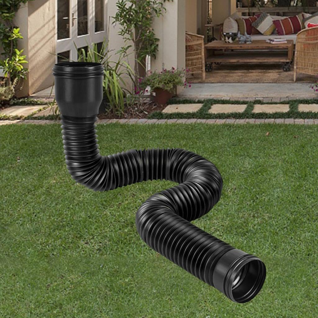 Flexible Rain Gutter Downspout Extension for Improved Water Flow, Brown(Black)