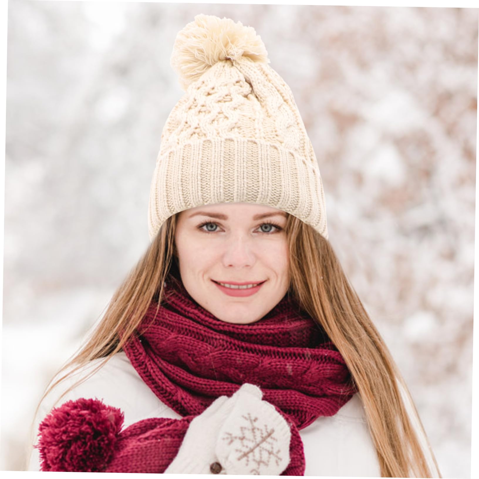 FOMIYES Gorro De Lana Bufanda Guantes Tres Guantes Sombreros De Invierno Gorro De Invierno Bufanda De Mujer Trajes De Invierno Para Mujer Mitones Bufanda De Punto Guantes