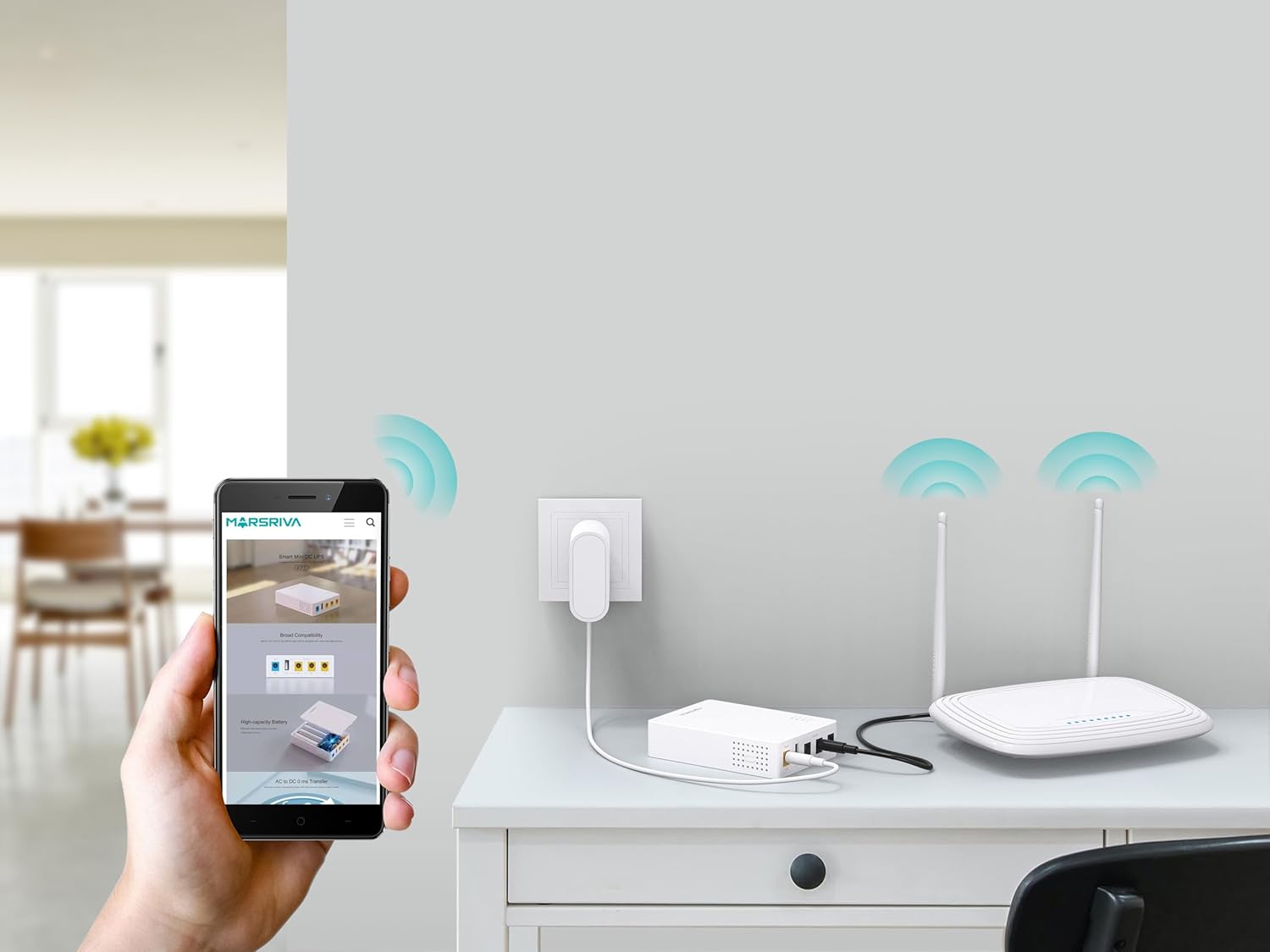 KP3 Small UPS Mini UPS DC 10000mAh 36Wh Battery Backup, 0ms Transfer Multi-Port UPS for Router/LED Light/Smartphone/CCTV Camera