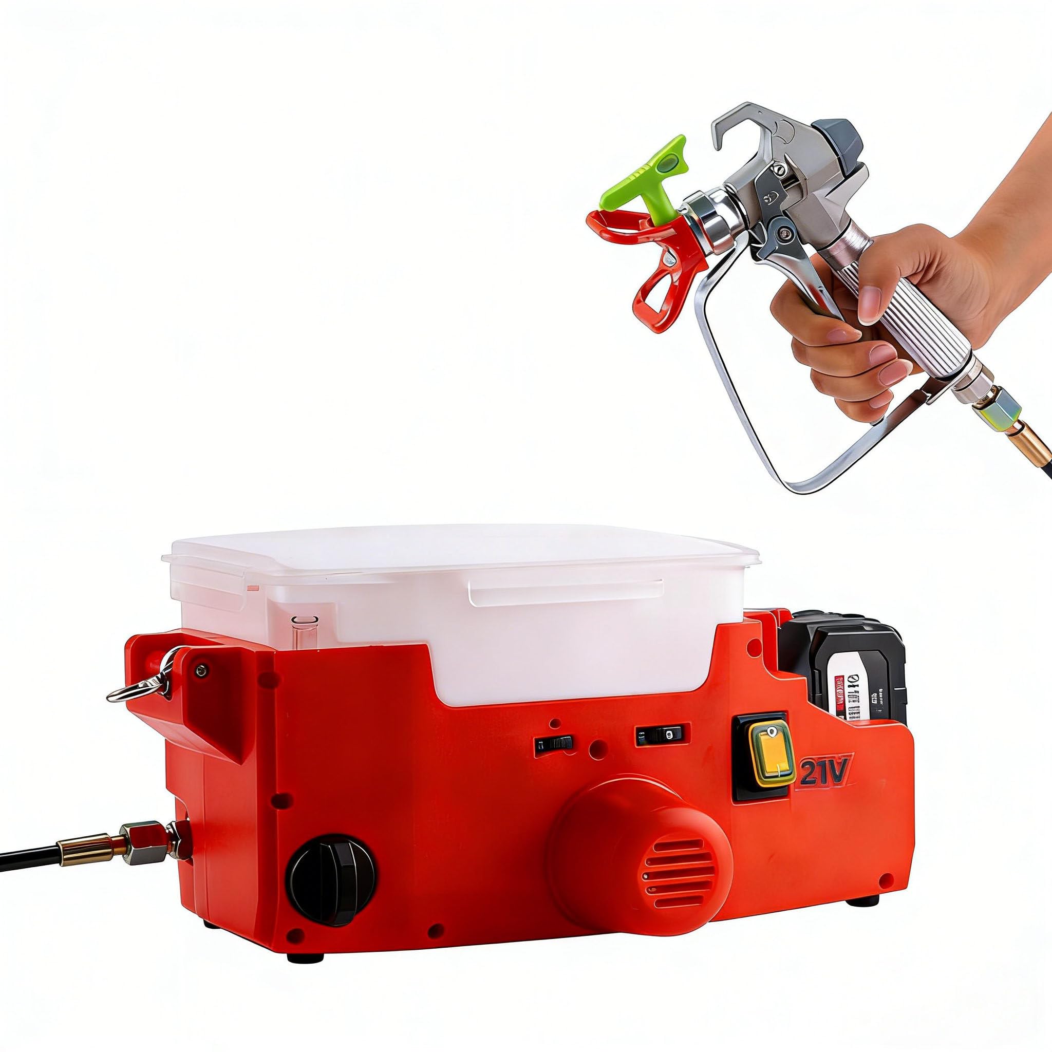 YXYLJOZ High Efficiency Cordless Airless Spray Gun - 500W Wall & Furniture Paint Sprayer, 1.7L Capacity, Ideal for Fences and Home Improvement Projects