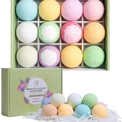 Bath Bombs Gift Set, 12 Pack – Aromatherapy Spa Fizzies