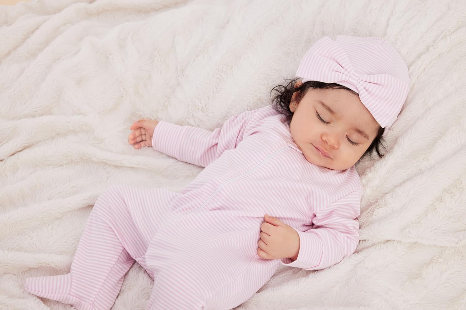 Kissy Kissy Baby Boys and Girls 100% Pima Cotton Simple Stripes 2-Way Zip Front Footie Pajamas