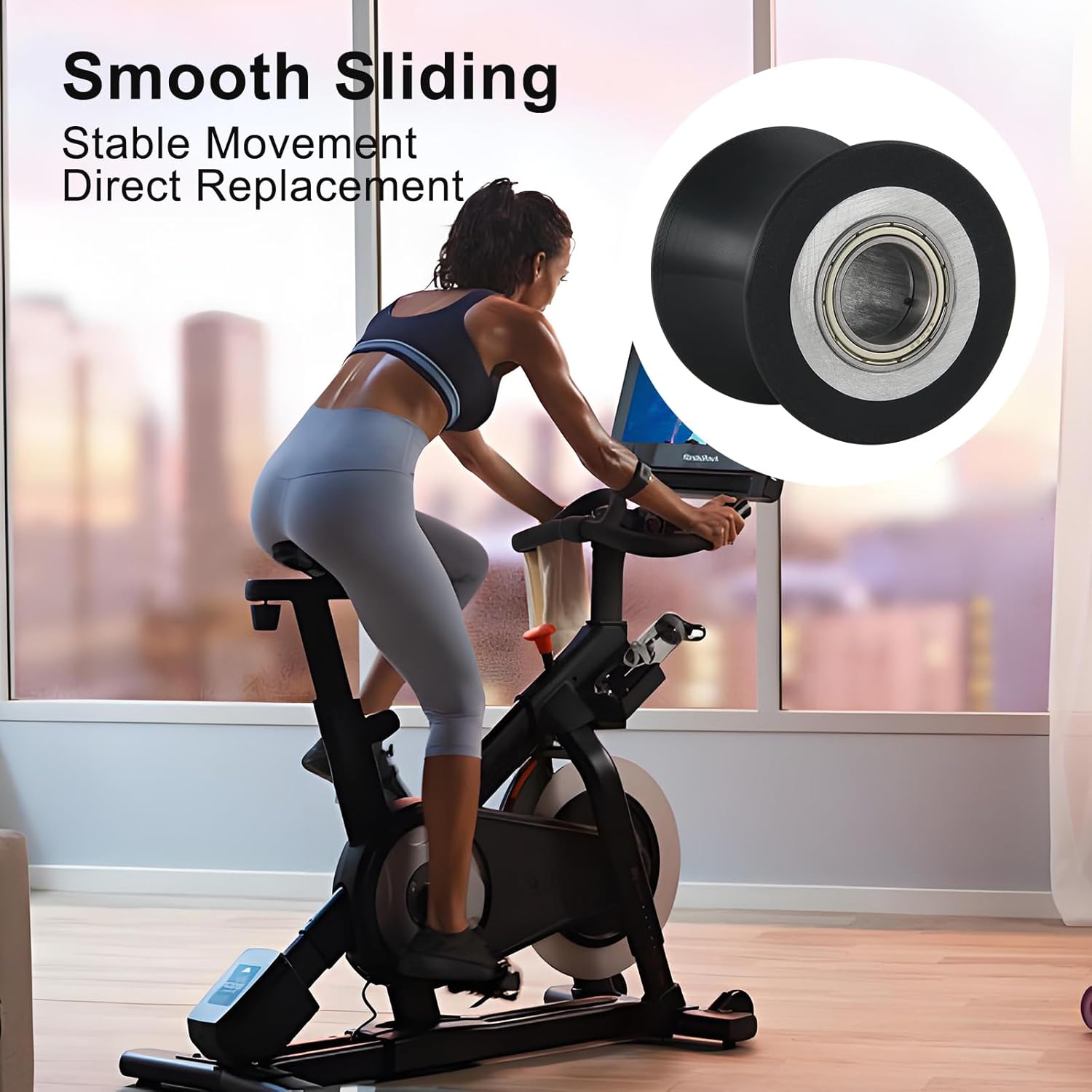 U Groove Guide Wheel Roller,Polyurethane Materials,Quiet and Smooth,Compatible with Schwinn E614 E616 430 470 100367 100383, Elliptical Wheel Roller Replace 8004225
