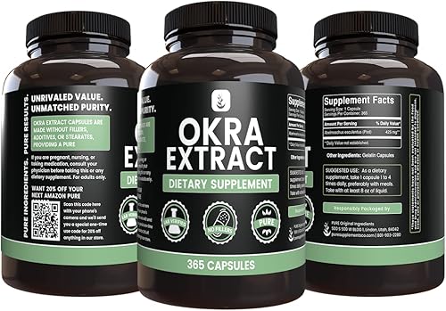 Vista 11 de Pure Original Ingredients Extracto de okra (100 cápsulas), siempre puro, sin aditivos ni rellenos