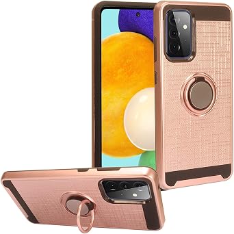 for Samsung Galaxy A72 4G/5G SM-A725/A726 - Phone Case w/Ring Stand - RS2 Rosegold