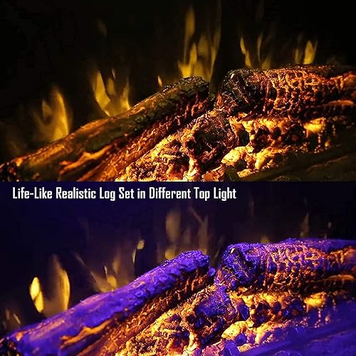 Miniatura 3 de Masarflame Inserto de chimenea eléctrica de 30 pulgadas, calentador de chimenea empotrado retro con sonido de grieta de fuego, control remoto y