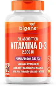 Vitamina D3 2000ui, Softgel, Em Óleo Tcm (mct), Bigens (Unidade) (120 Cápsulas)