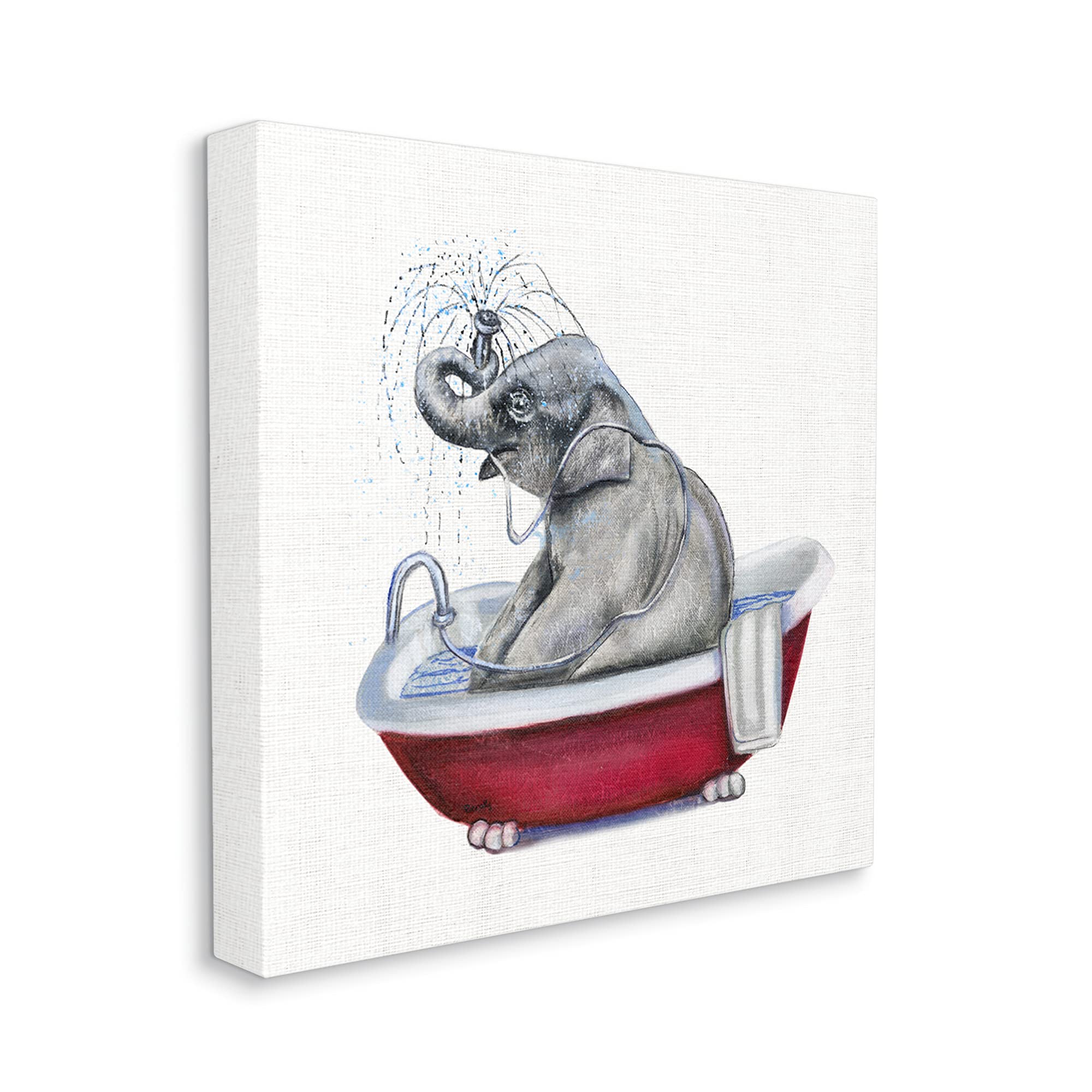 Amazon.com: Stupell Industries Elephant in Red Bathtub Playful Safari  Animal, Designed by Donna Brooks Canvas Wall Art, 36 x 36, Grey: Wall Art