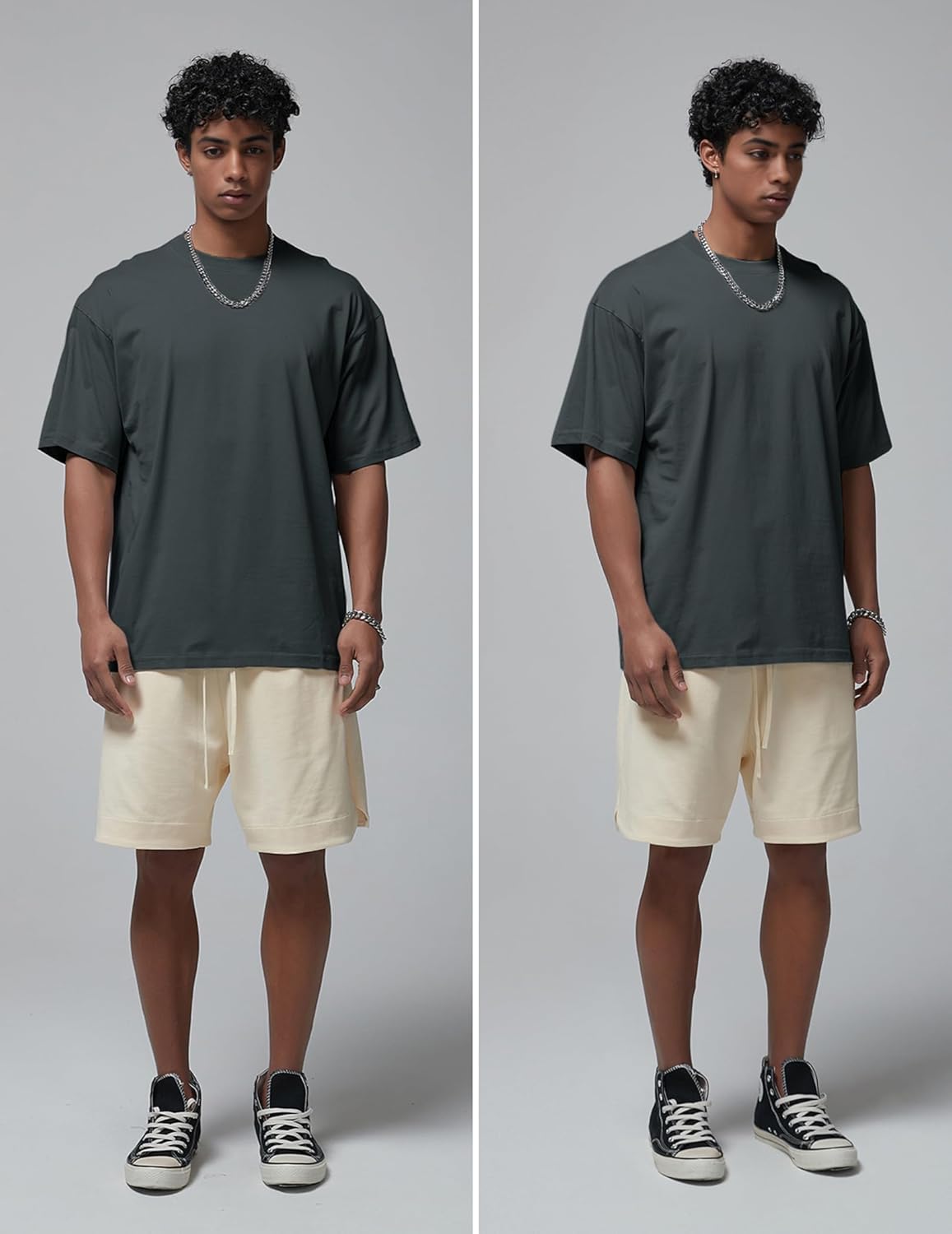 Vamtac Cotton T Shirts for Men Loose fit Short Sleeve Shirts Crewneck Tshirt Men Plain T Shirts - Image 2