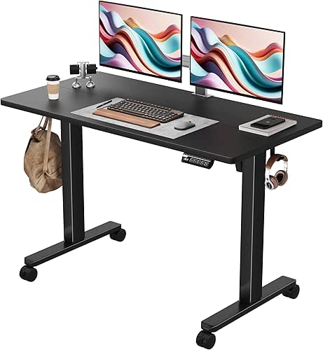 Monomi Electric Height Adjustable Standing Desk, 48x24 Inches, Ergonomic Home