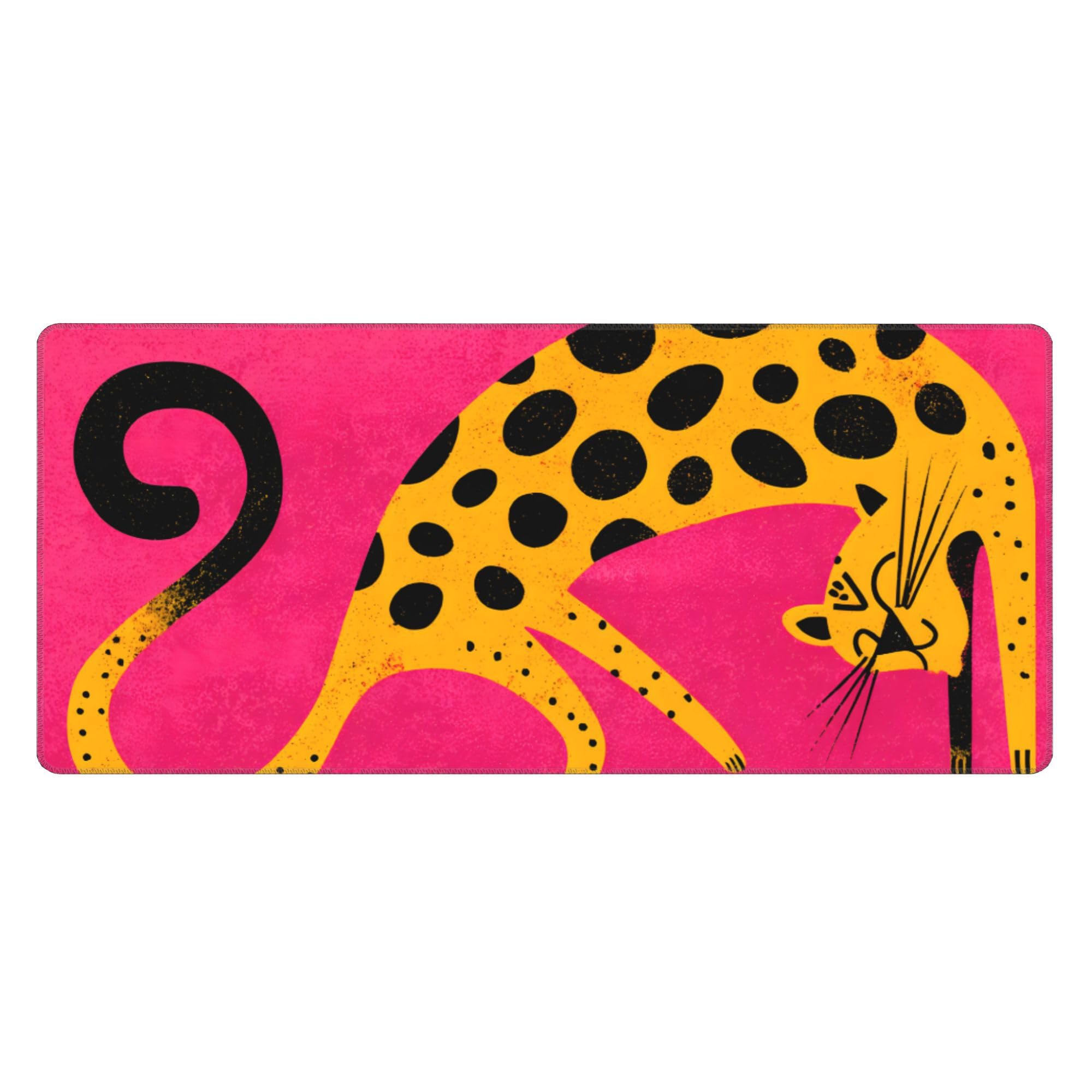 Funny Cute Cat Extended Gaming Mouse Pad, with Stitched Edges Large Mouse Pad Desk Protector, Rubber Base Mousepad Keyboard Mouses Mat for Work Game Office Home- 32" X 12" Inch