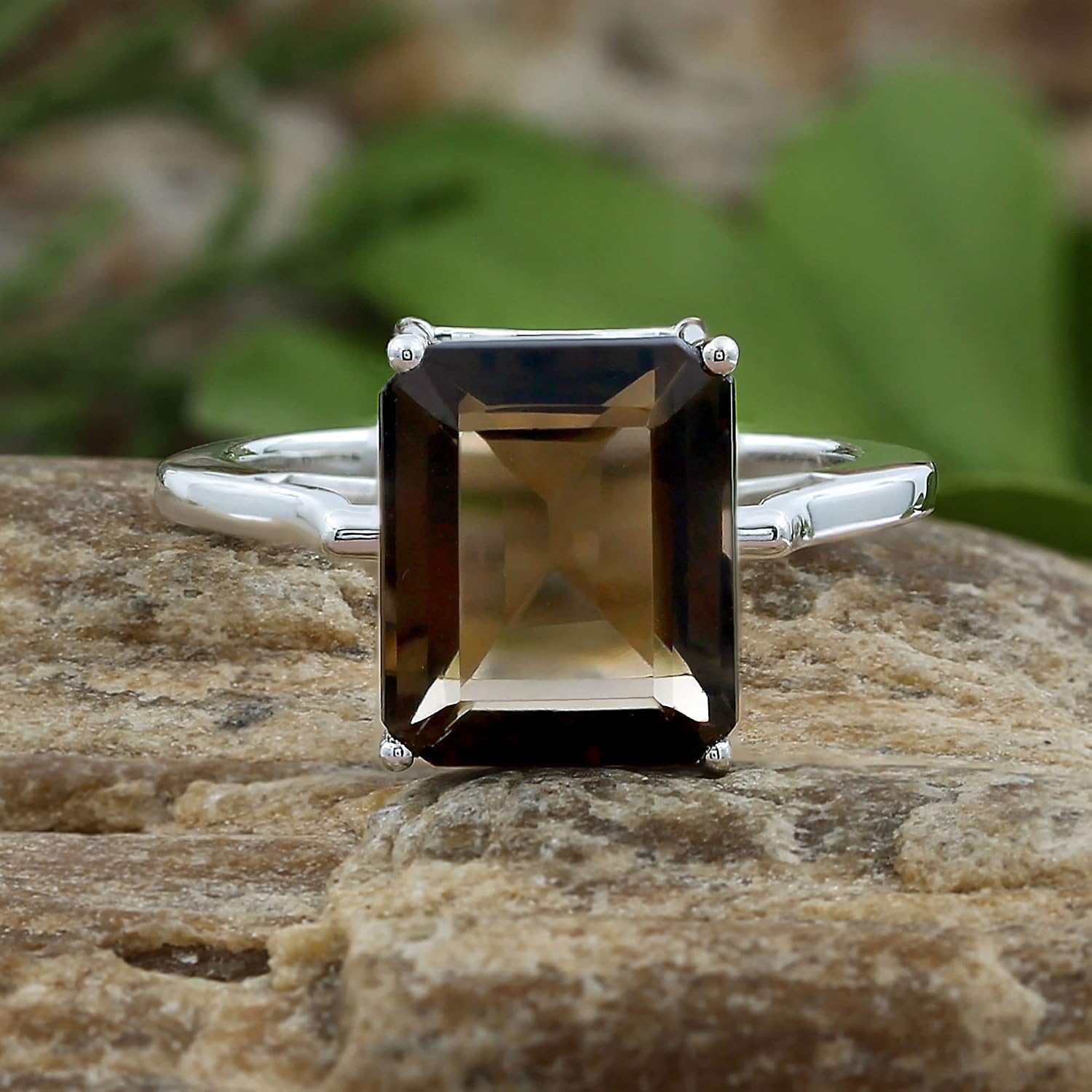 Amethyst, Blue Topaz, Garnet & Smoky Quartz Gemstone Rings for Women image 2