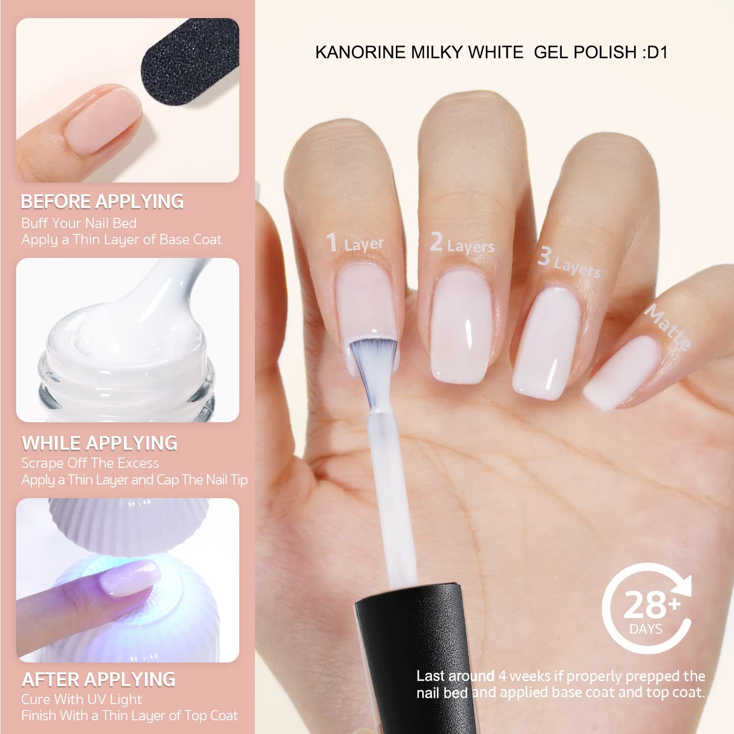 Esmalte de uñas de gel neutro, 15 ml, color nude, translúcido, lámpara UV LED, gel de uñas transparente, 0.5 onzas