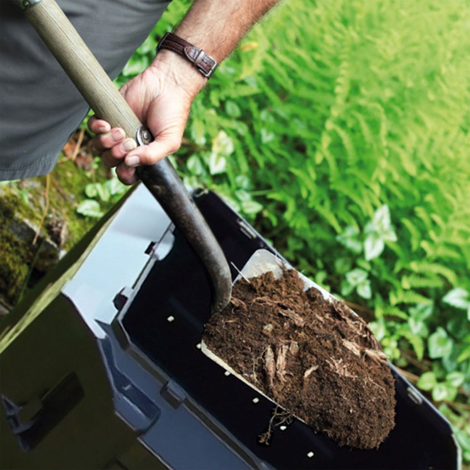 Prosperplast Thermo Bio Komposter Kompostierer Kunststoff schwarz 380 Liter Wetterfest