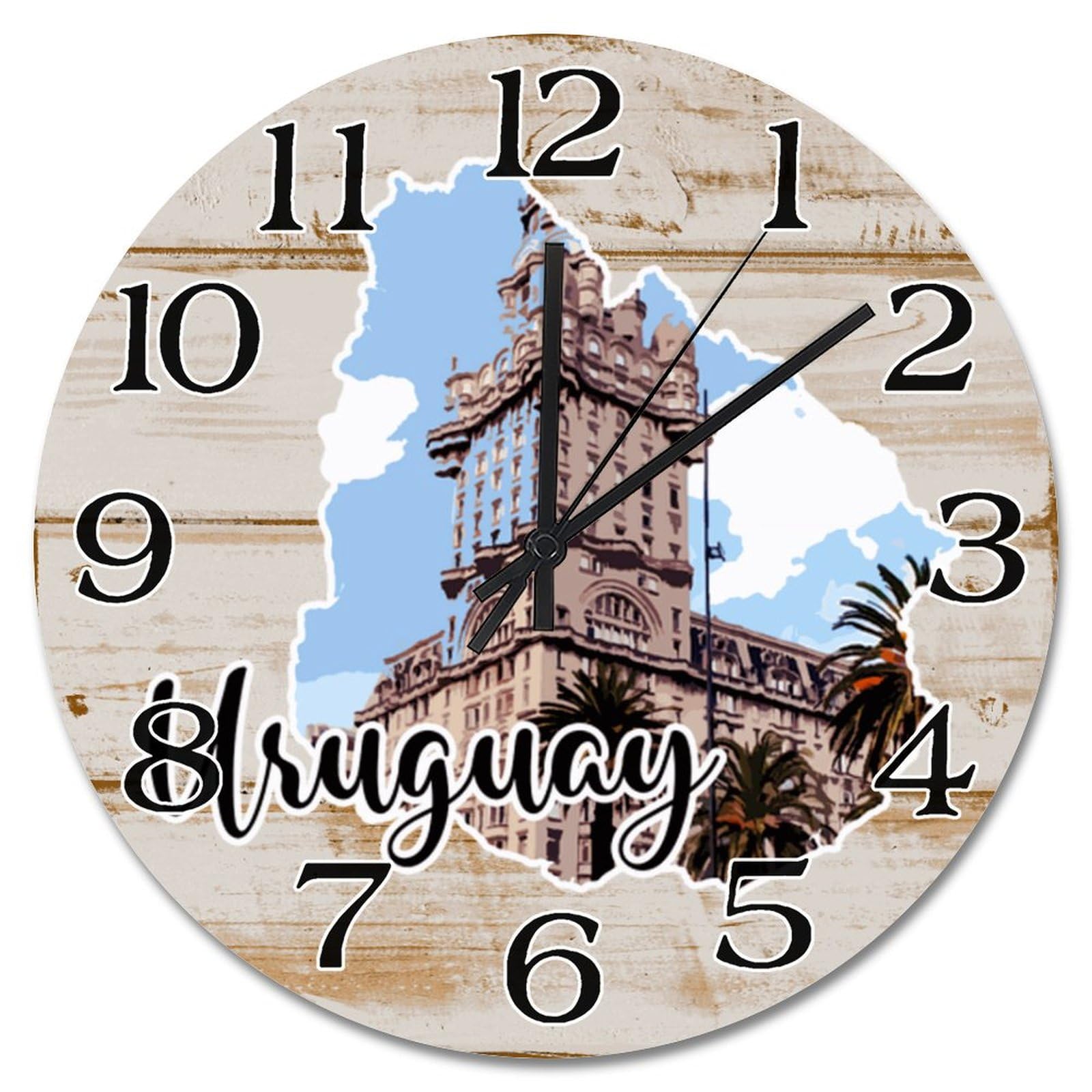 Horloge moderne paysage uruguayen pour decoration murale de cuisine