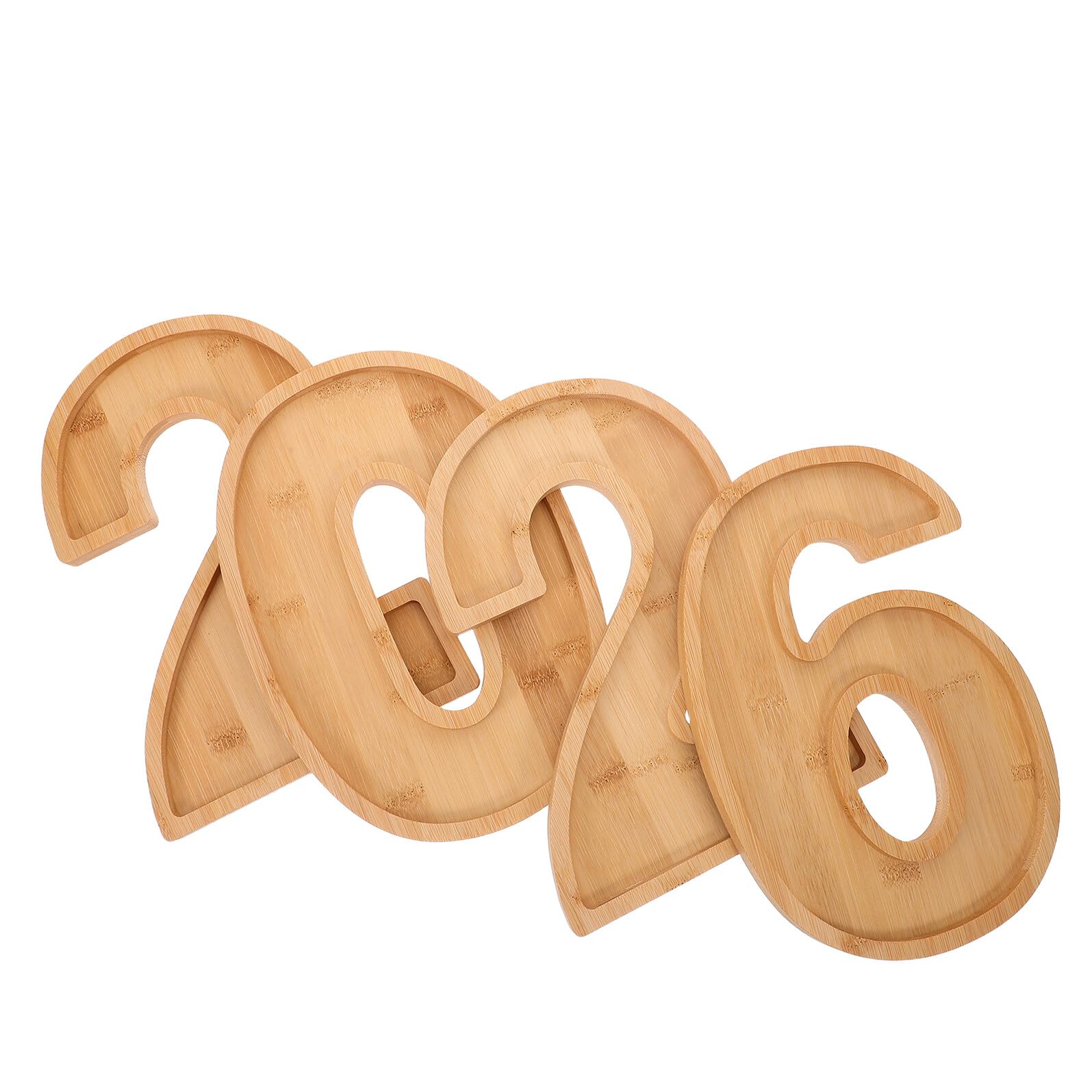 Plateau de Collation en Bois Numéroté 4 Pièces, Réutilisable