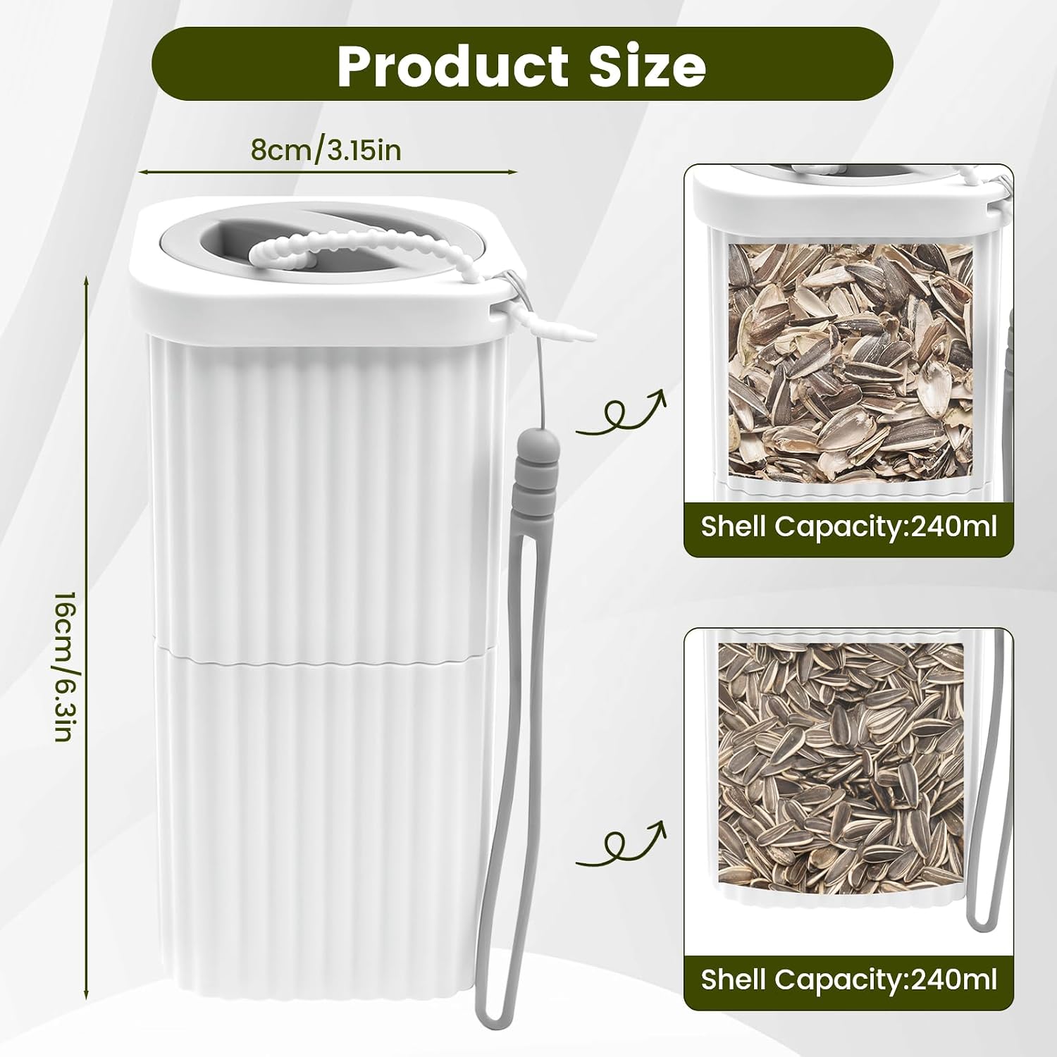 Portable Sunflower Seed Spit Cup, 3D Printed Sunflower Seed Cup with Seed Storage & Shell Disposal for Outdoor, Travel and Sports Competitions
