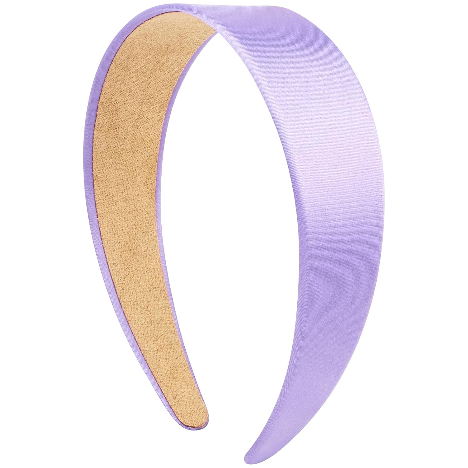 velscrun headbands for women girls 1.6 inch purple satin wide headband head bands for womens hair solid simple fashion hair bands cosplay halloween hair accessories gifts for mothers sisters headband 01