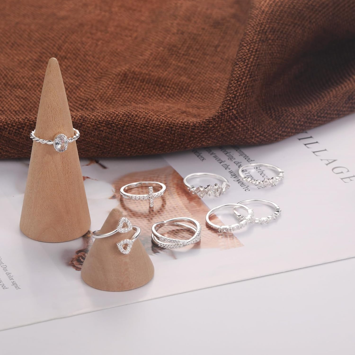 Gold Silver Rings For Women Non Tarnish Gold Plated Stackable Rings Wedding Engagement Bands Dainty 14K Gold Ring Simple Trendy Cubic Zirconia Thumb Stacking Ring Pack Size 4-11 - Image 5