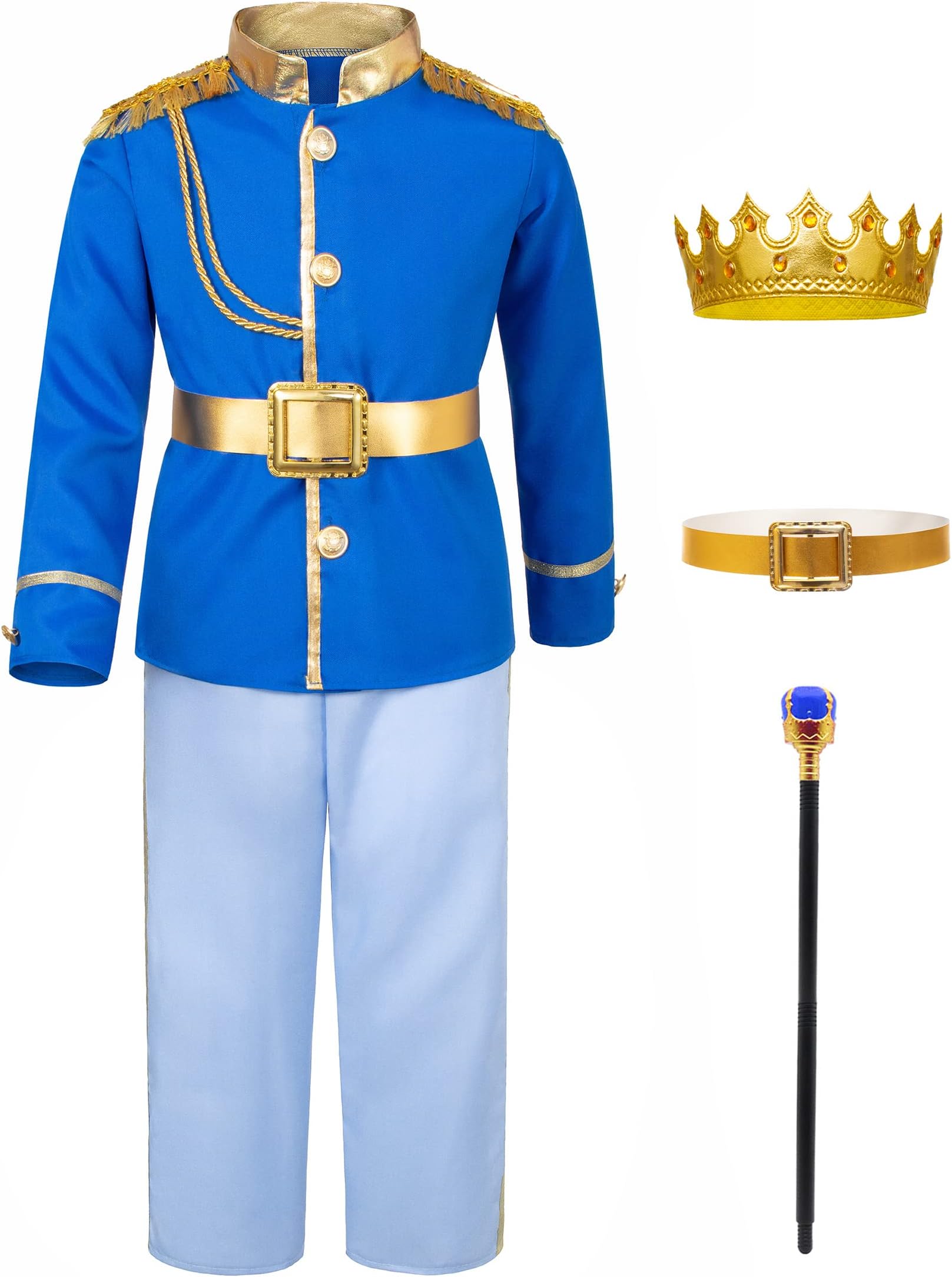 TOGROP Prince Charming Costume for Kids Boys Royal Prince King Outfit Party Cosplay 4-10 Years