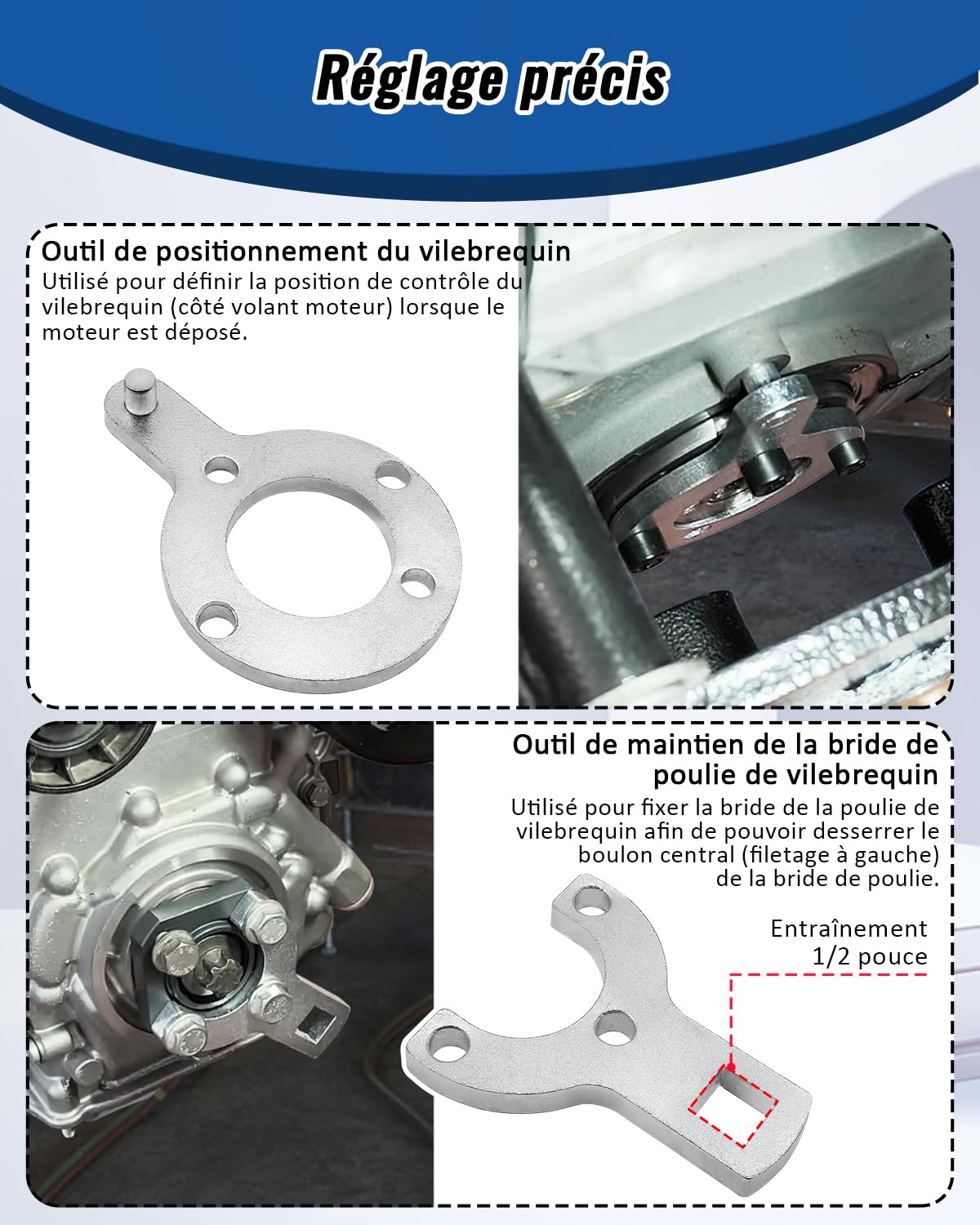 Outil de Calage Distribution réglage Moteur Compatible avec Fiat, Ford, Vauxhall, Opel, Suzuki, Citroën, Peugeot, Alfa Romeo, Lancia Diesel 1,3L, Blocage d'arbre à cames 1871000200 1871000900