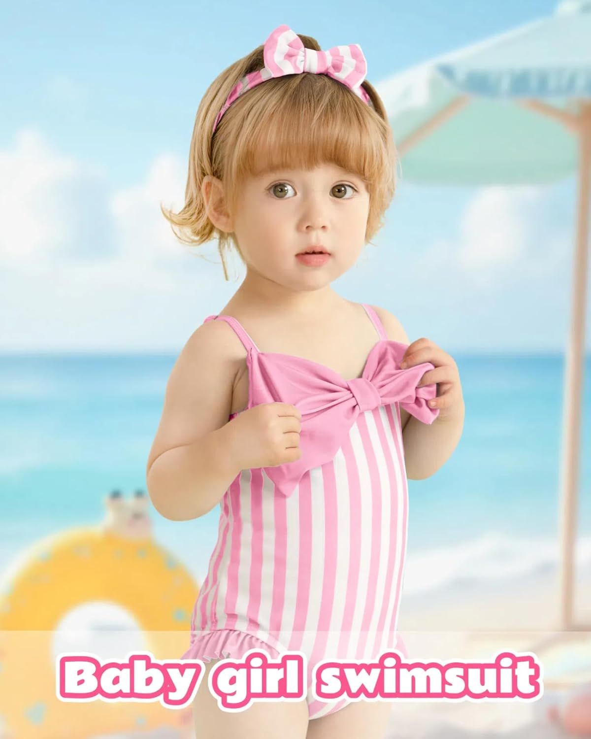 Mioglrie Toddler Baby Girl Swimsuit Infant Bathing Suits Summer Beach Swim Suit Newborn One Piece Swimwear for Girls - Image 2