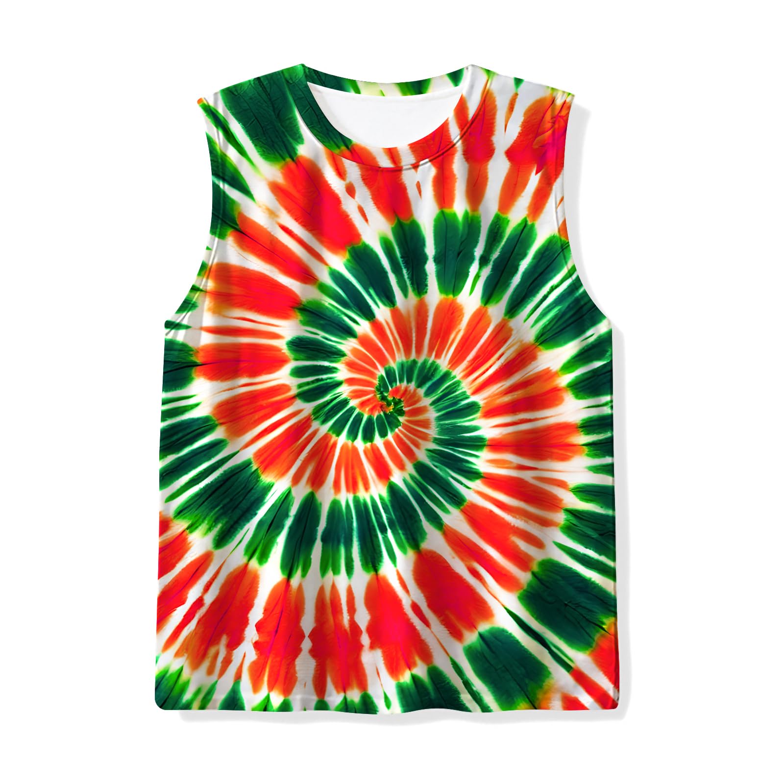Kids Tie Dye Tank Tops Childrens Sleeveless T Shirts Hippies Tees for 5-14 Years Boys Girls