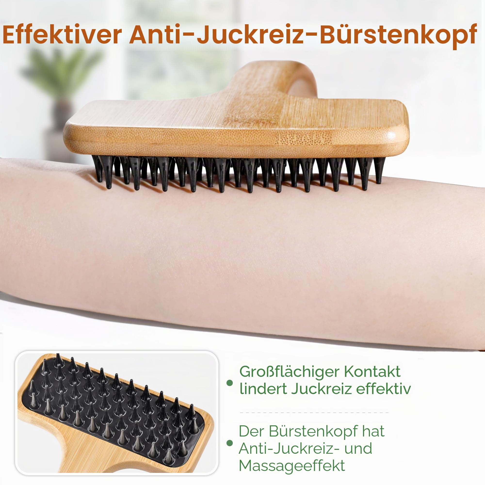 NURENDER Rückenkratzer Bambus, 55cm Extra Langer Griff Back Scratcher, Kratzhand Rückenkratzer, 2 in 1 Rückenmassagegerät und Körperkratzer für Erwachsene, Schwangerschaft, ältere Menschen