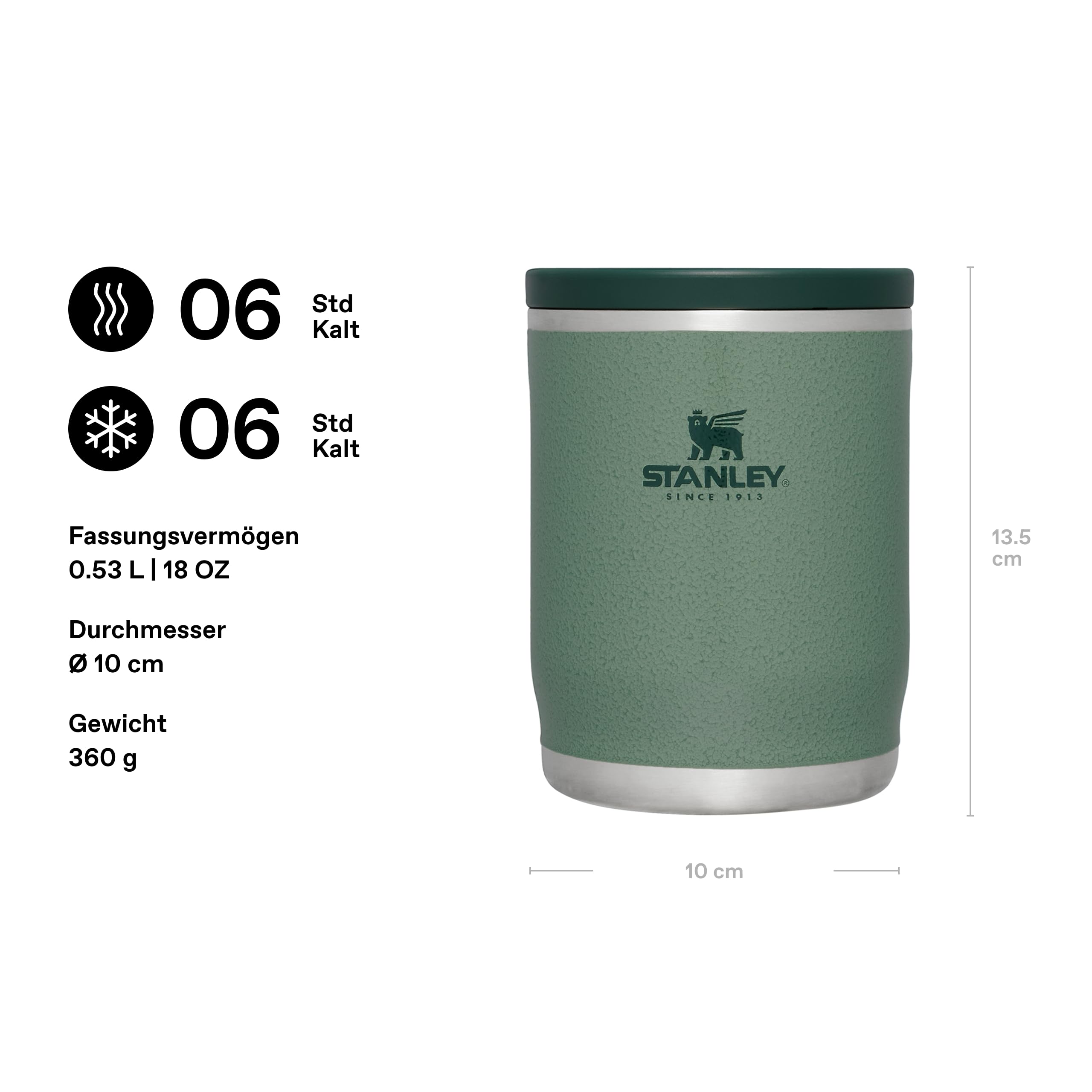 STANLEY 1913 Adventure To-Go Food Jar - 6 Hours Hot - 6 Hours Cold - Leakproof Food Flask - Easy Clean Wide Opening - Dishwasher Safe - BPA-Free Soup Flask