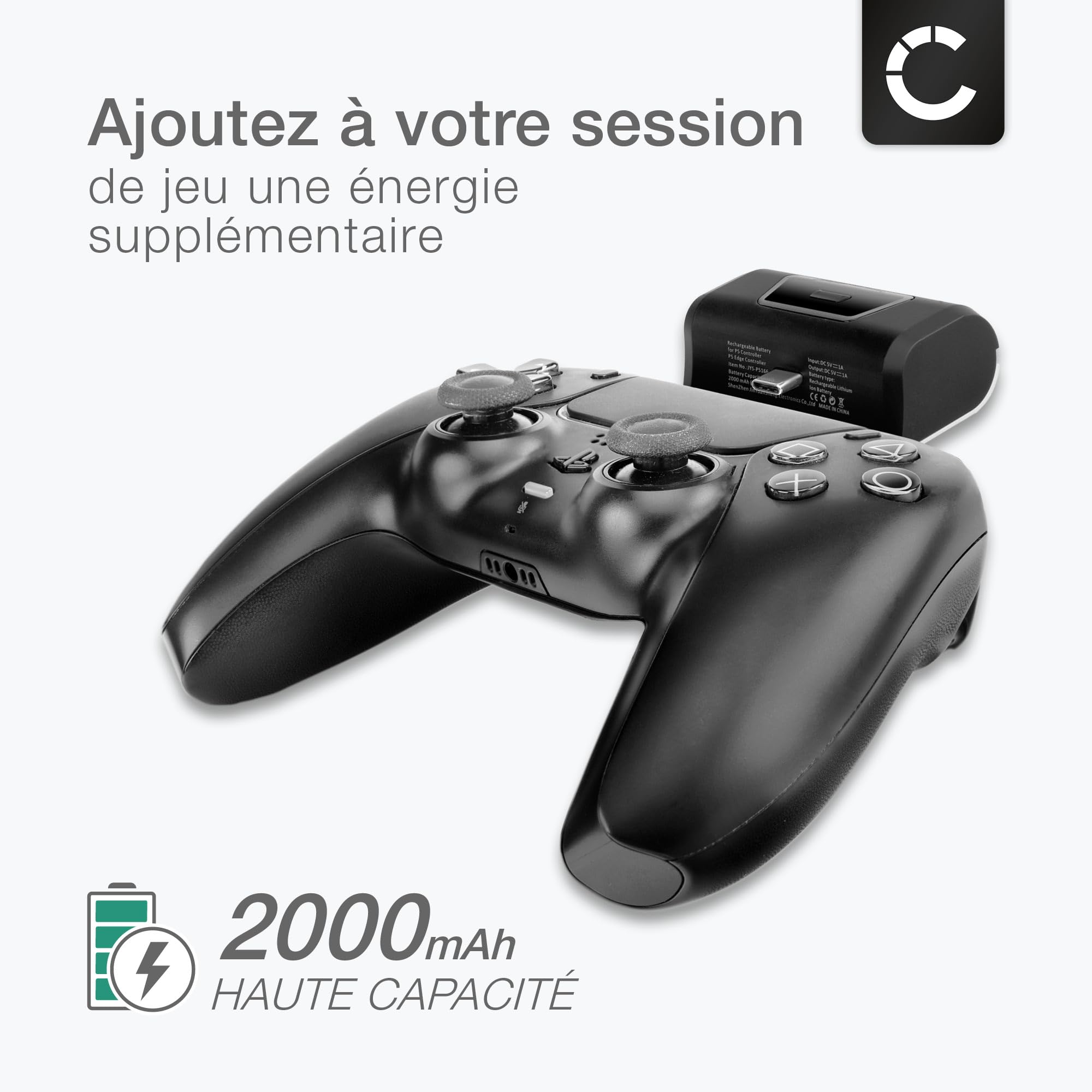 Batterie Externe Rechargeable Pour Manettes PS5 - Charge Facile, Neuf Avec Emballage