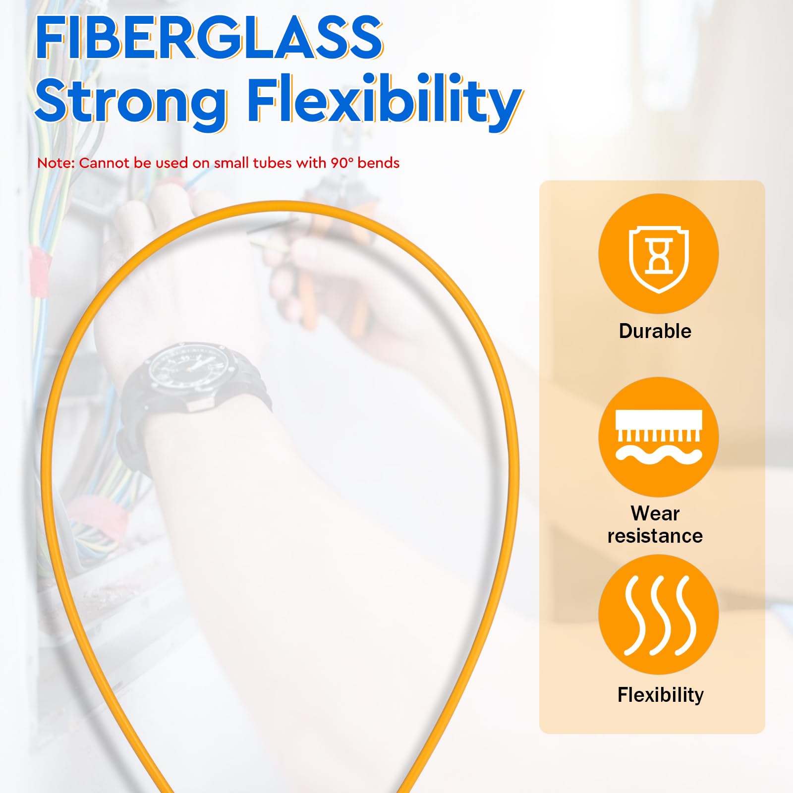 EFUTURETIME 10 x Aiguille Tire Fil Electrique Fibre de Verre 1M (Ø 4mm x 4, Ø 6mm x 6), Aiguille Fibre Optique Flexible, Jeu de Baguettes Fibre de Verre avec 9 Accessoires