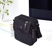 Vista 5 de Canvas Small Messenger for Men Women, Mini Crossbody Shoulder Chest Travel Bag, Multi-pocket Purse Verde ejército