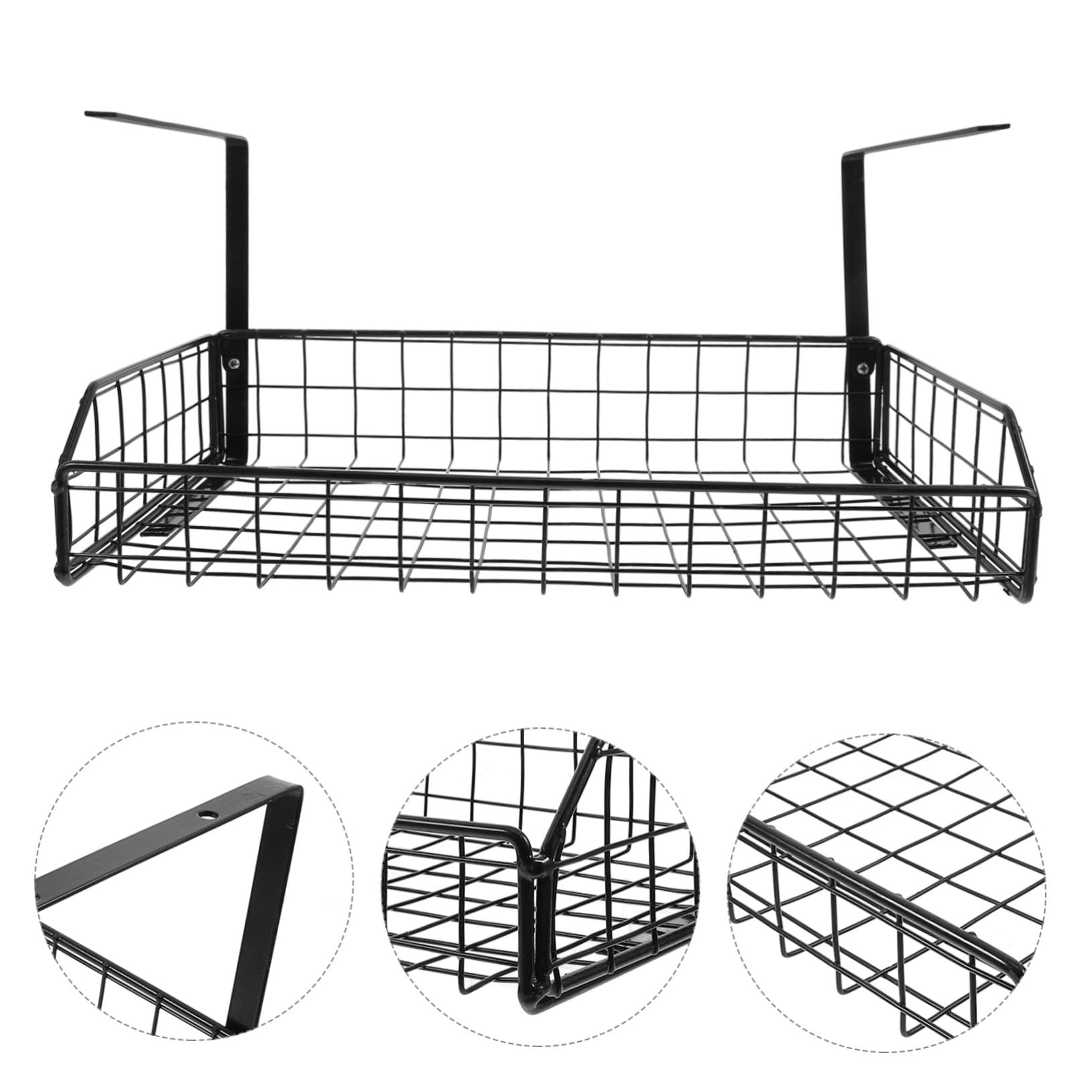 Hohopeti Organizzatore di Cavi da Scrivania, Cable Organizer Box in Ferro, Riutilizzabile, Nero, per Office e Under Desk, Ordine per Cavi
