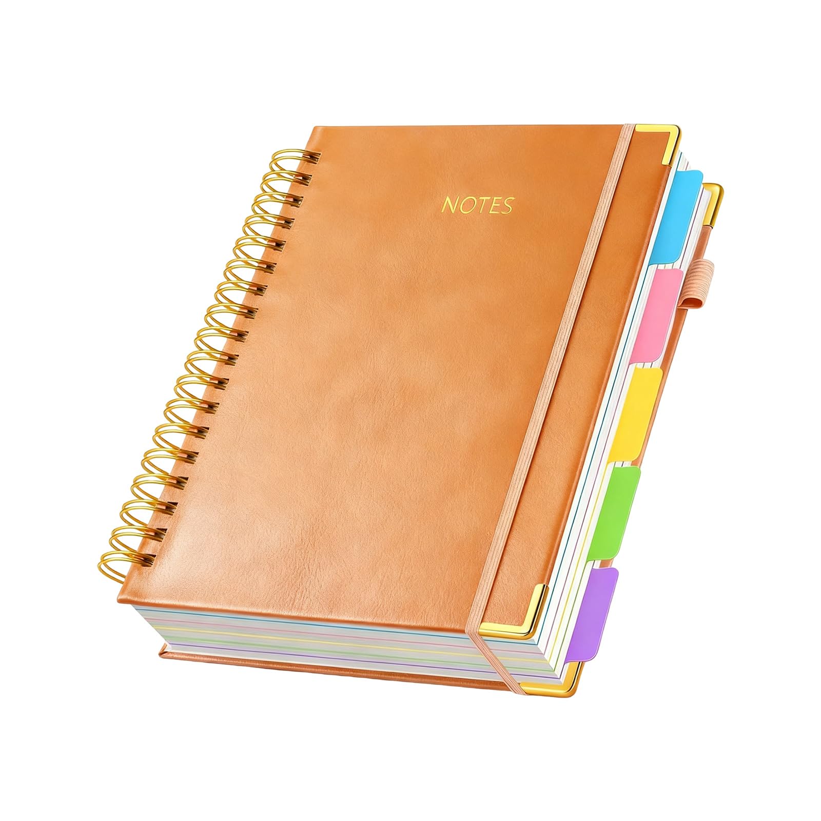 Taccuino in carta con copertina in pelle PU con diario scrittura con rilegatura a doppia spirale da 300 pagine larghe per scrittori e studenti Carta liscia