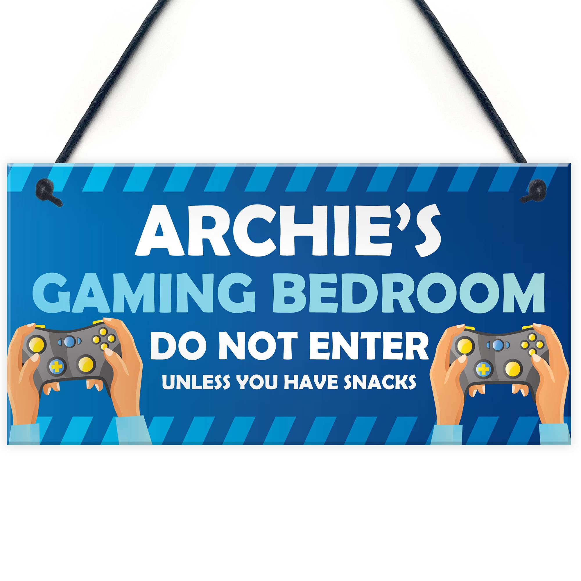DO NOT ENTER Gaming Bedroom Funny Gamer Gift Personalised Bedroom Sign